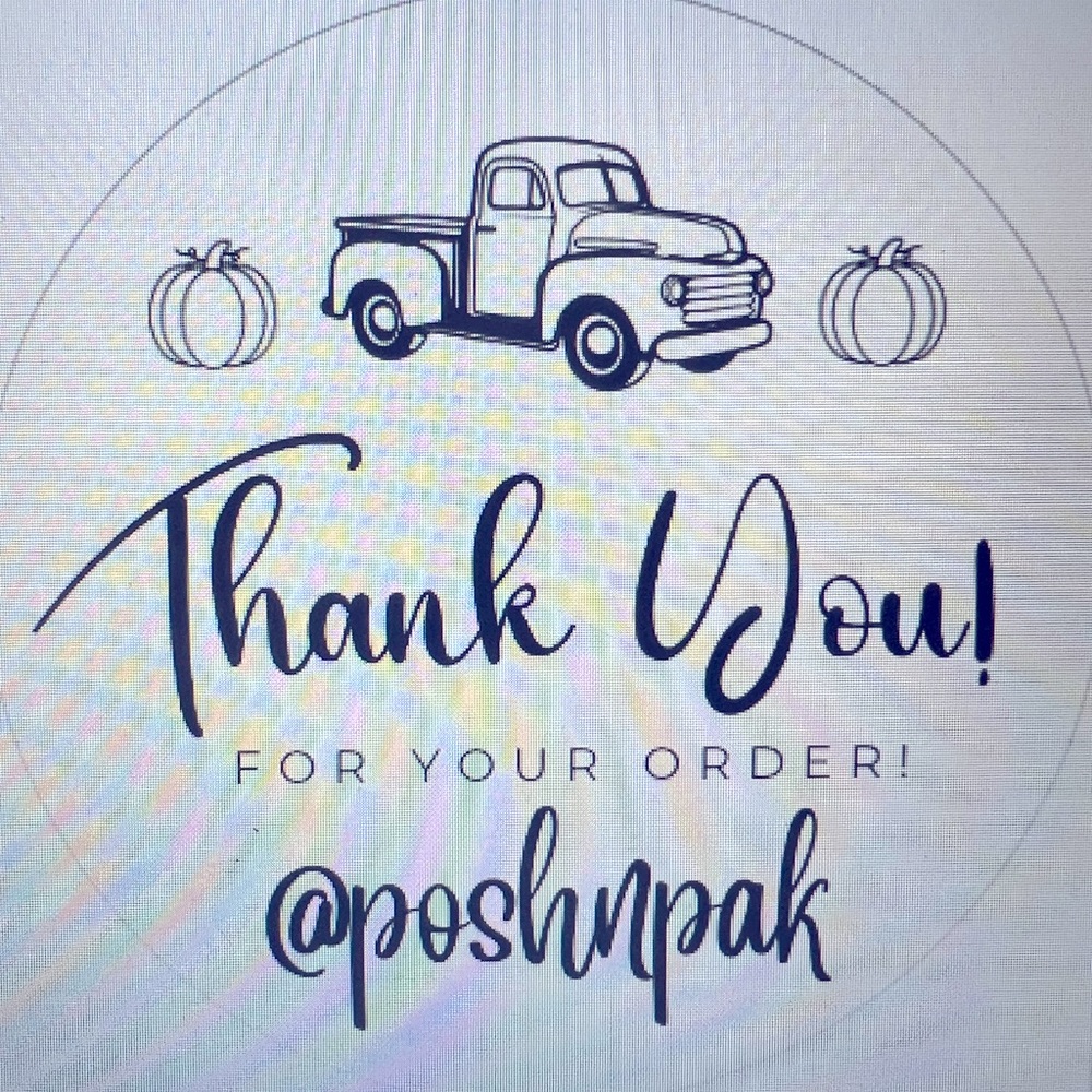 🛻 🍁NEW! 50 CUSTOM FALL FARM TRUCK THANK YOU STICKERS with your Closet name